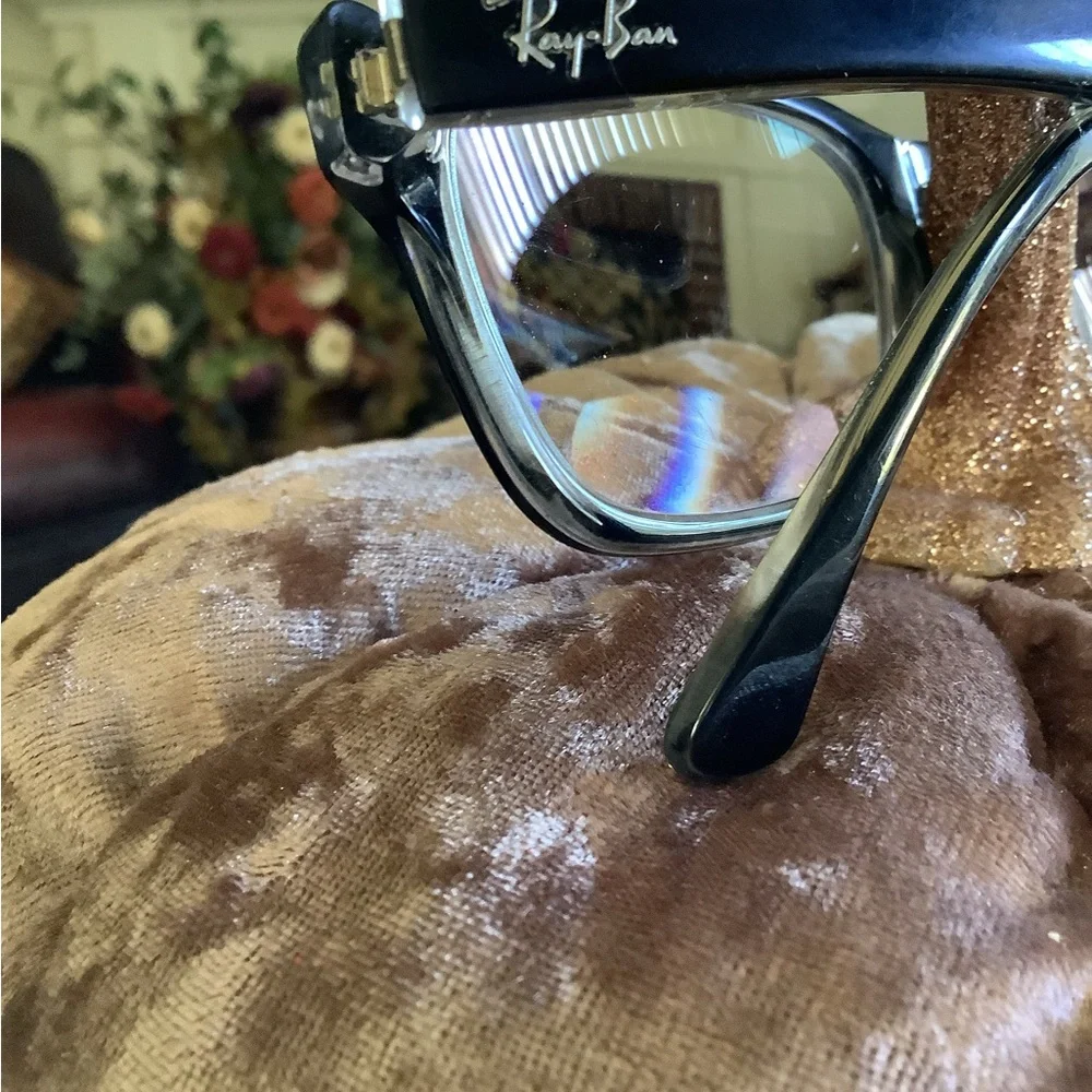 Authentic ray-ban kids black clear wayfarer eyeglasses